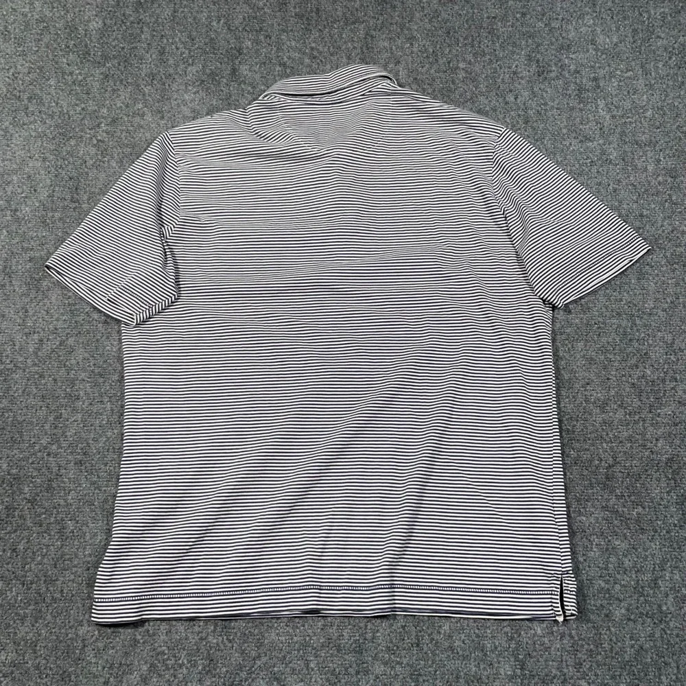 Tommy Bahama Relax Polo Shirt Mens Medium Striped Short Sleeve Pocket Blue White